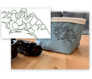 Stickserie - Hiking Wandern Line Art 3